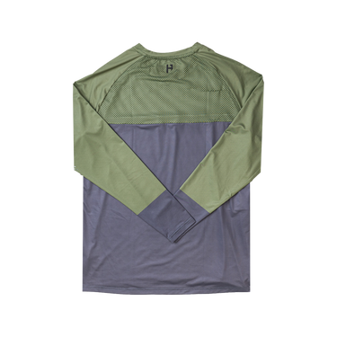 Long Sleeve VenTop Jersey - Moss Green/Steel Grey