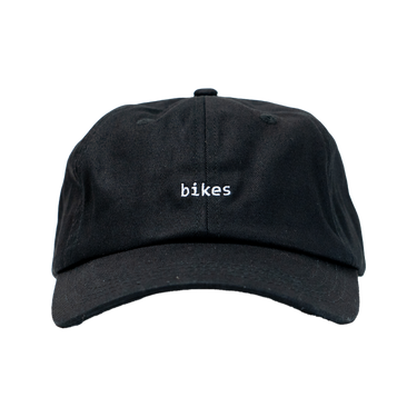 Unstructured Dad Hat -  Black "Bikes"