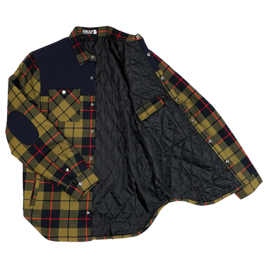 Quilted Shacket - Olive Flannel