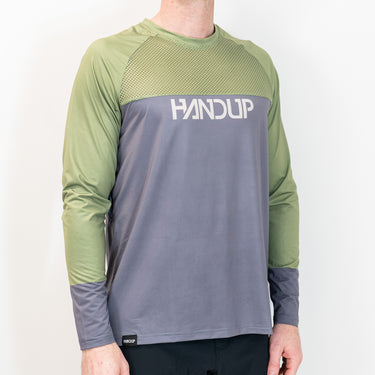 Long Sleeve VenTop Jersey - Moss Green/Steel Grey